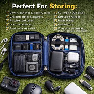 Compact Tech Electronics Organizer Wristlet Travel Case